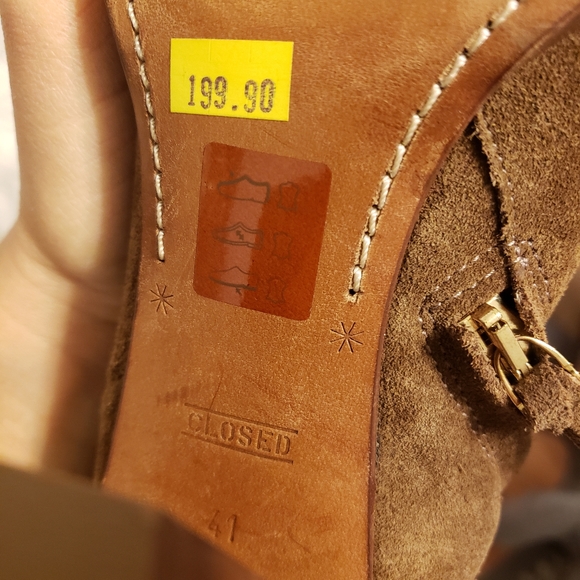 Closed Suede Booties brown size 41 ankle height Leather - Picture 9 of 9